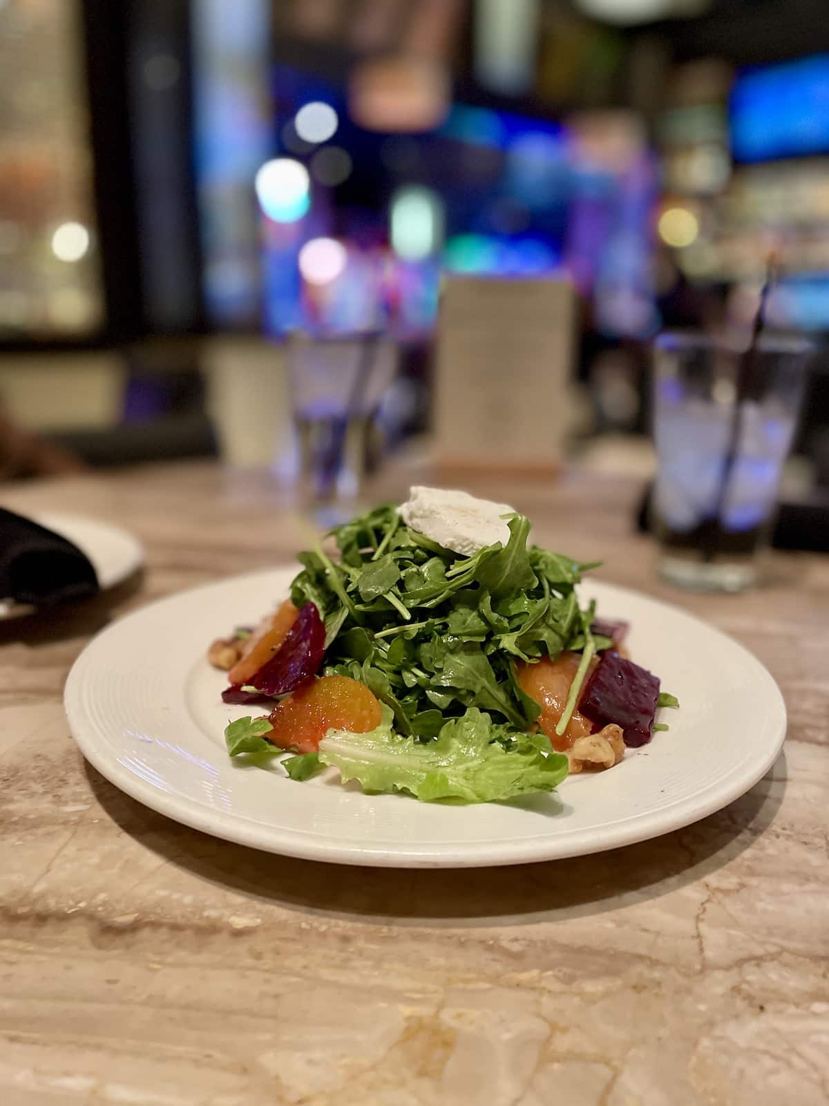 Salad at restaurant in Las Vegas.