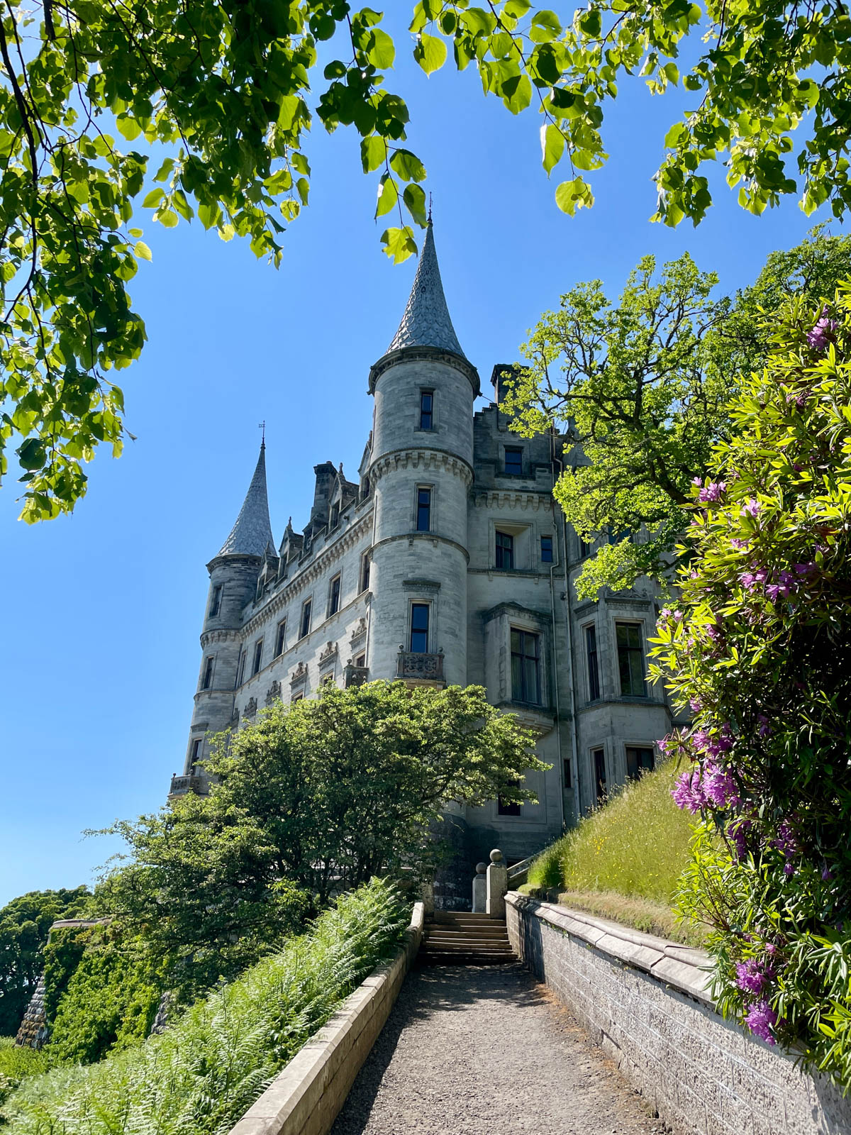 Castle on a hill from the side.