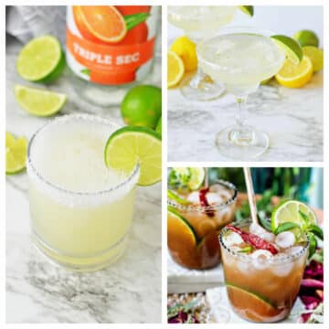 Collage of Mexican cocktails.