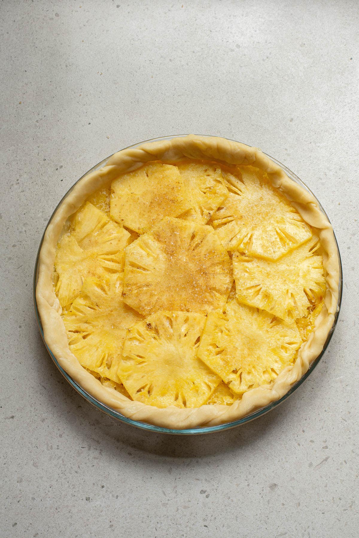 Edged pie crust for pineapple pie.