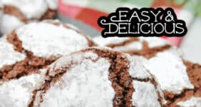 Chocolate crinkle cookies Pinterest image with text.