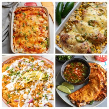 Multiple Mexican foods in a collage.