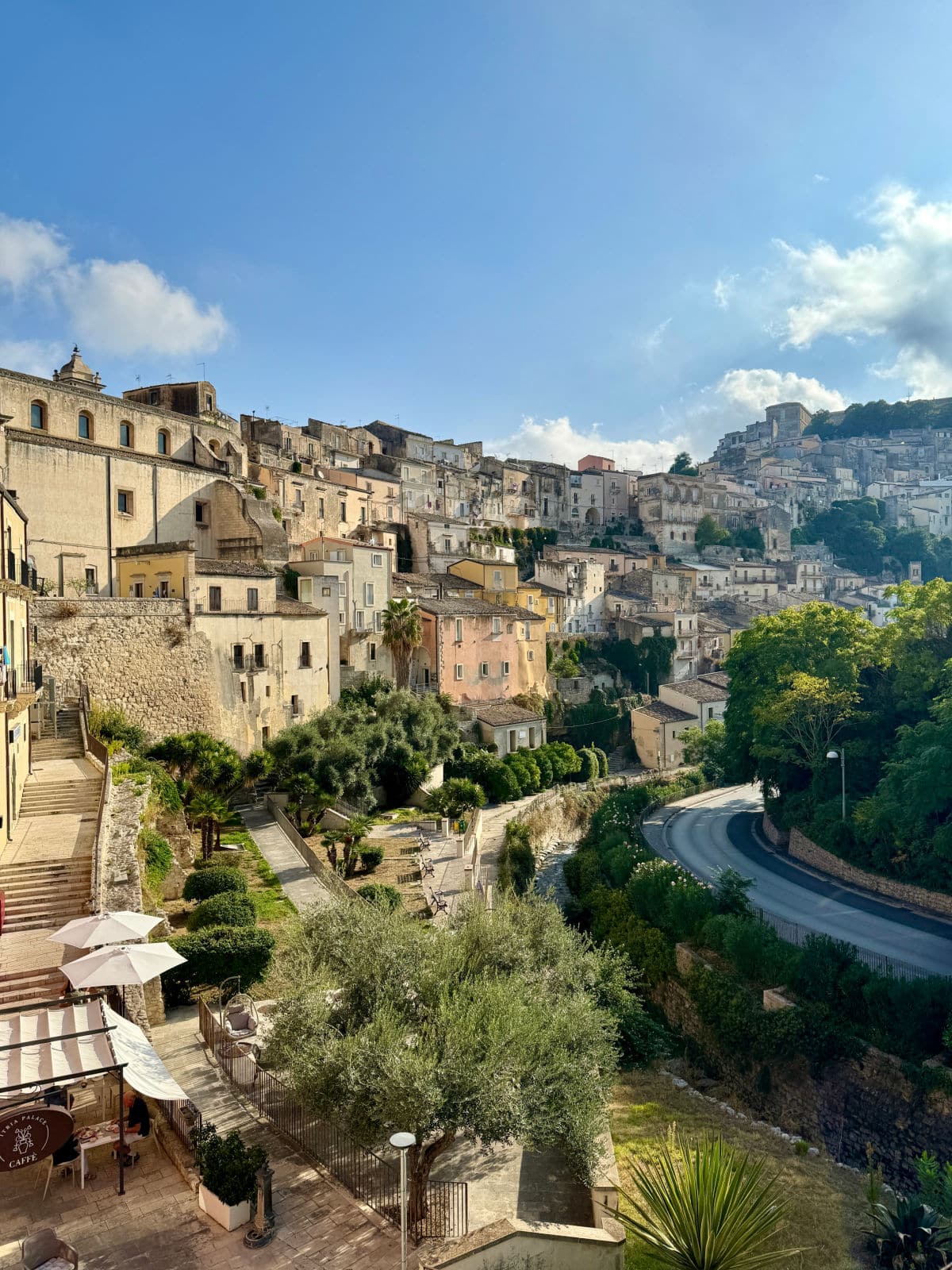 Buildings on a hill in Sicily.
