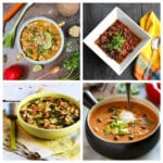 Collage of soups and stews.