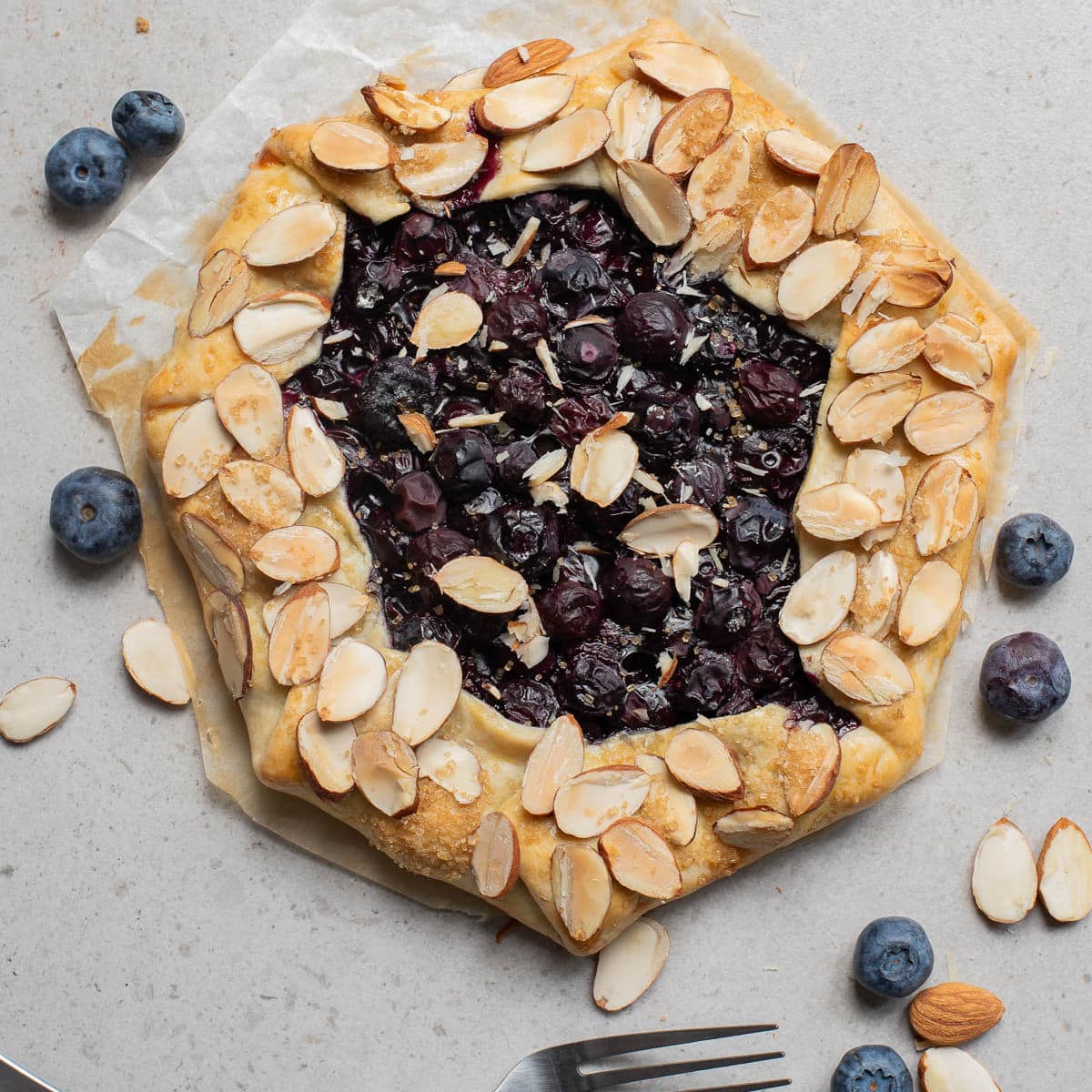 Easy Blueberry Galette with Almonds