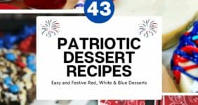 Collection of red, white, and blue desserts graphic for Pinterest.