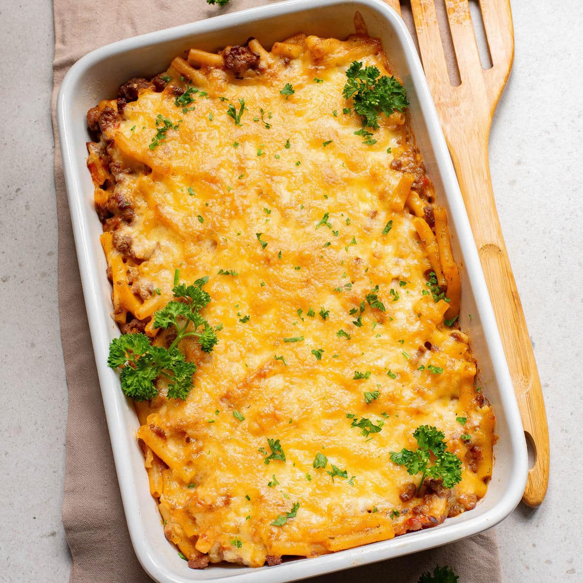 Quick and Easy Baked Ziti with Beef and Cheese