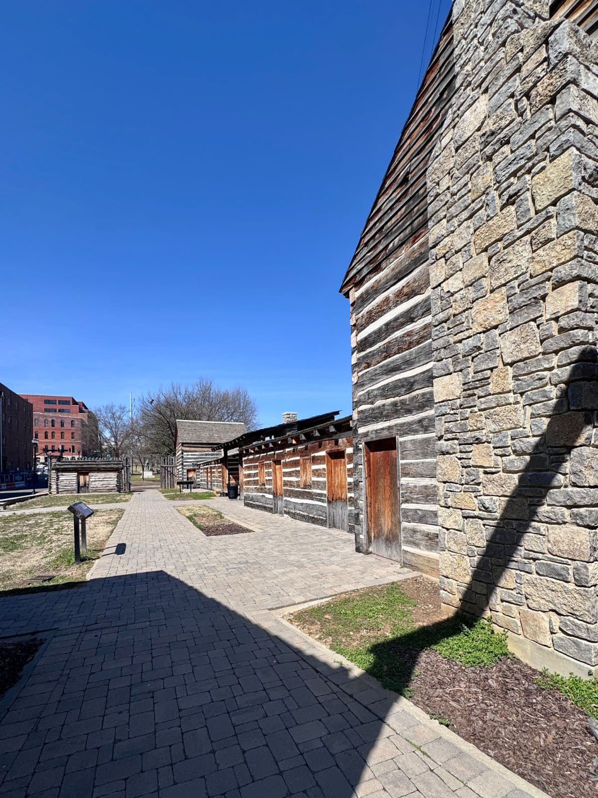 Historic buildings and blue sky.