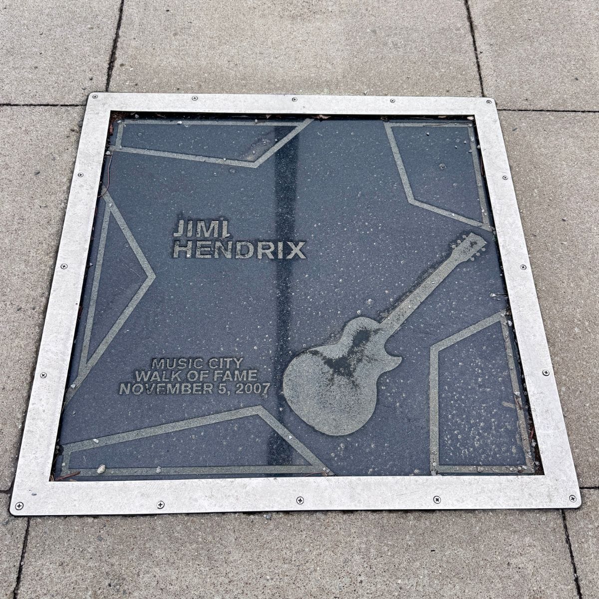 Music City Walk of Fame star for Jimi Hendrix.
