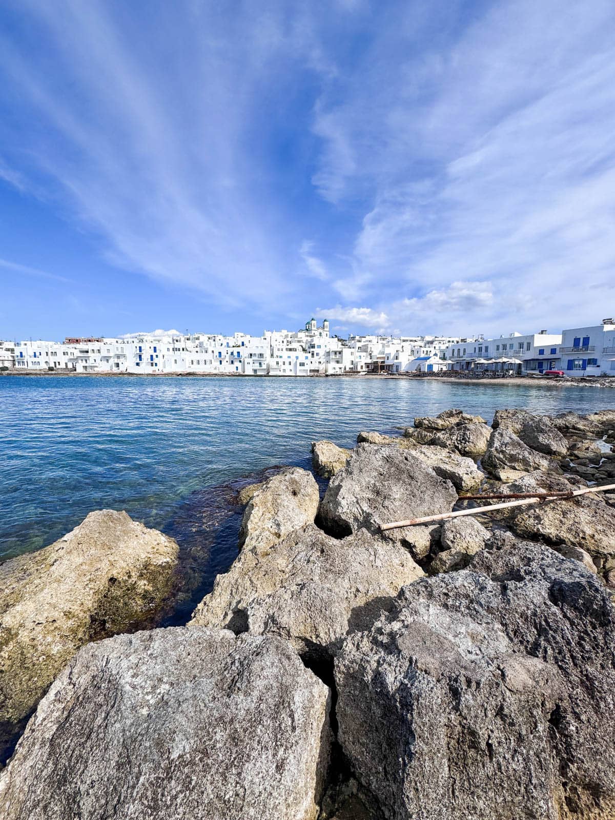 Paros Greece white washed houses.
