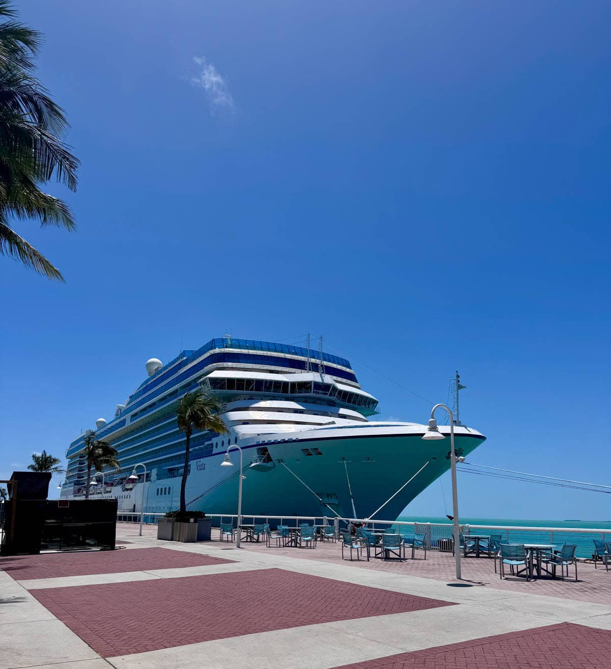 Oceania Cruises Vista ship docked.