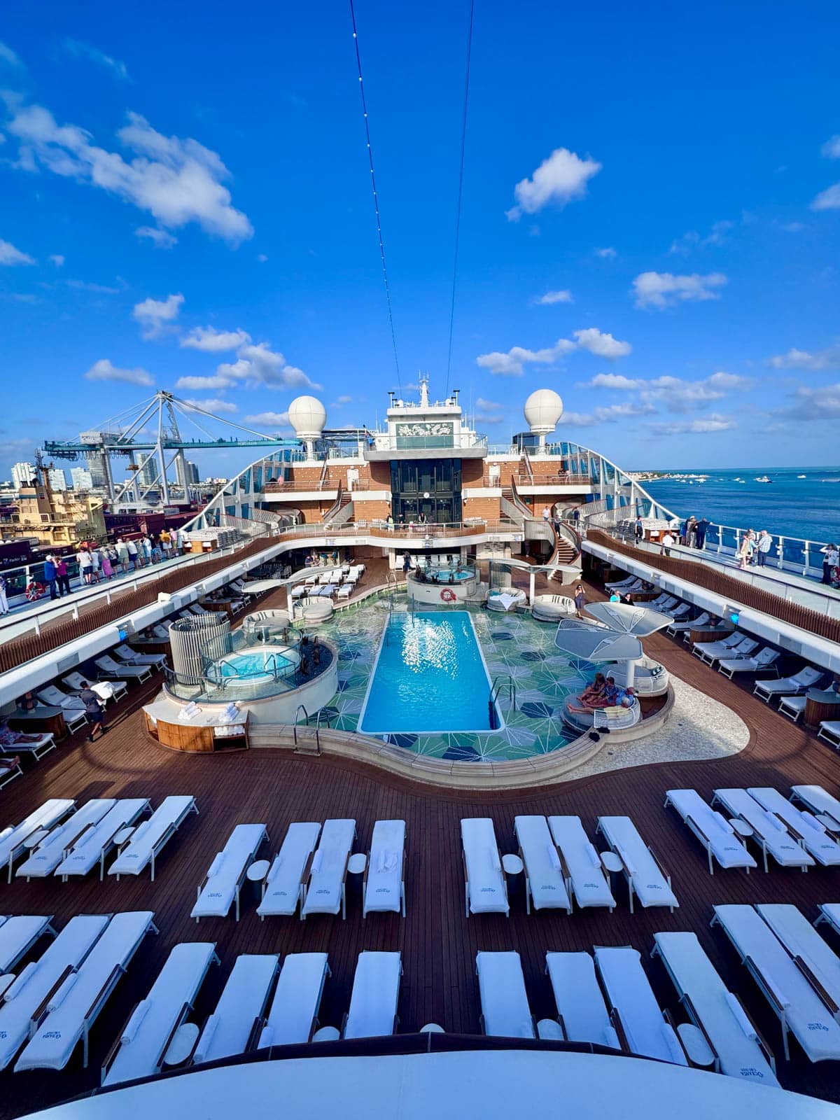 Pool deck of the Oceania Vista cruise ship.