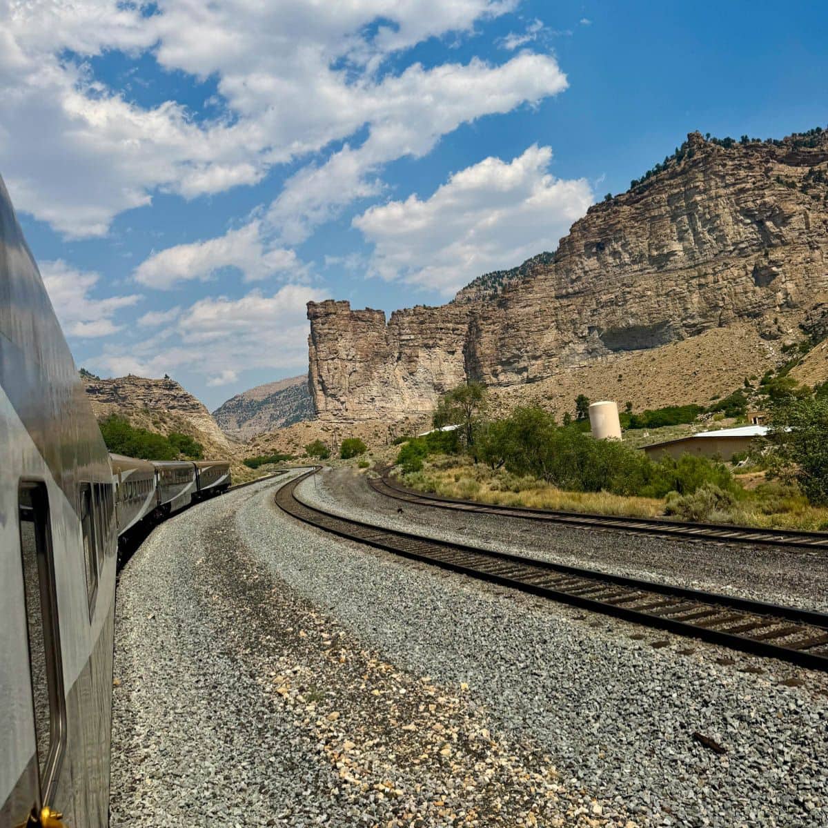 Train rolling through the Southwest United States.