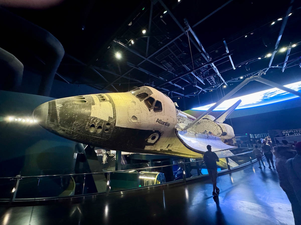 Shuttle Atlantis inside Kennedy Space Center.