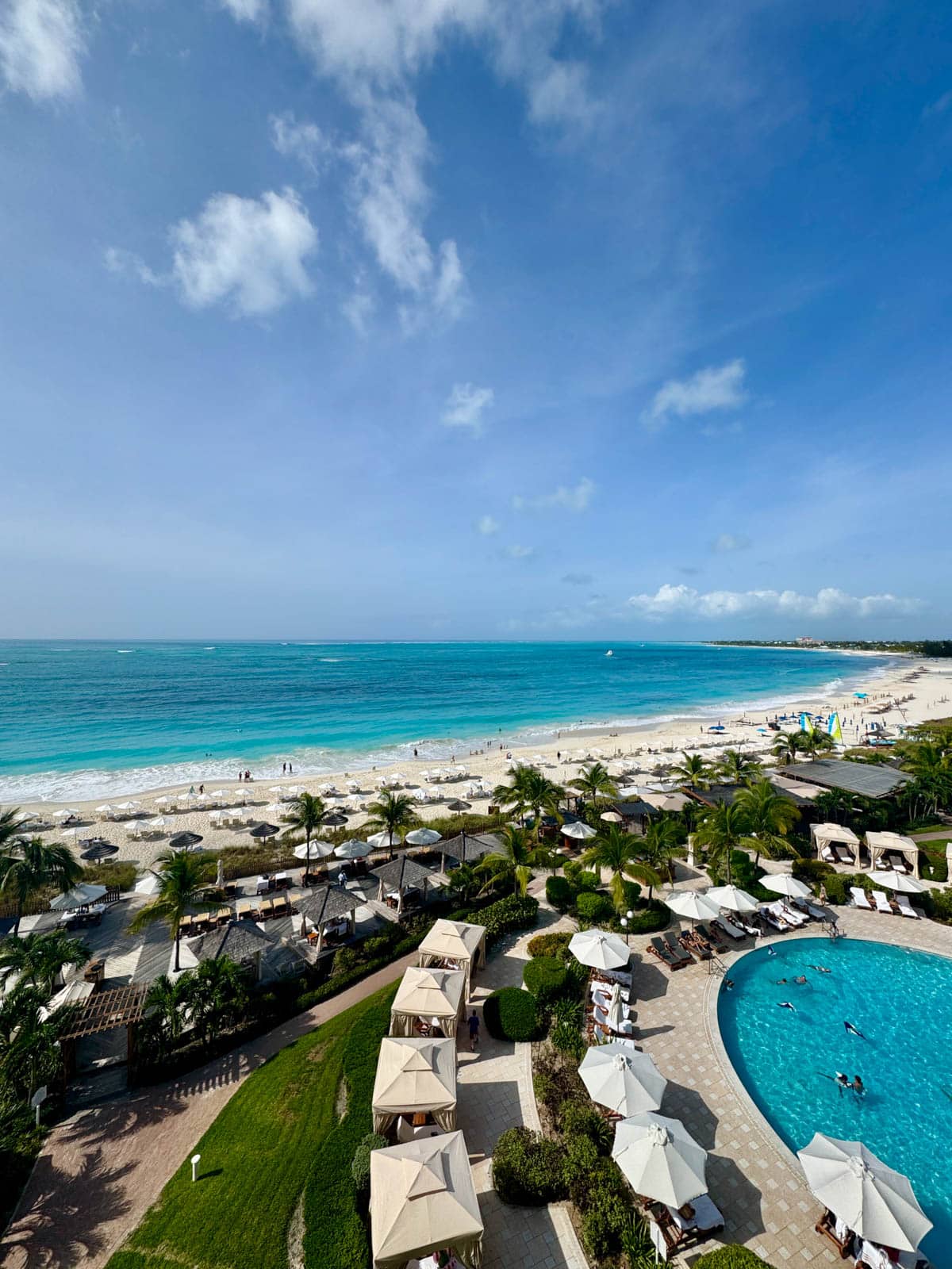 Pool and beach at Turks and Caicos.