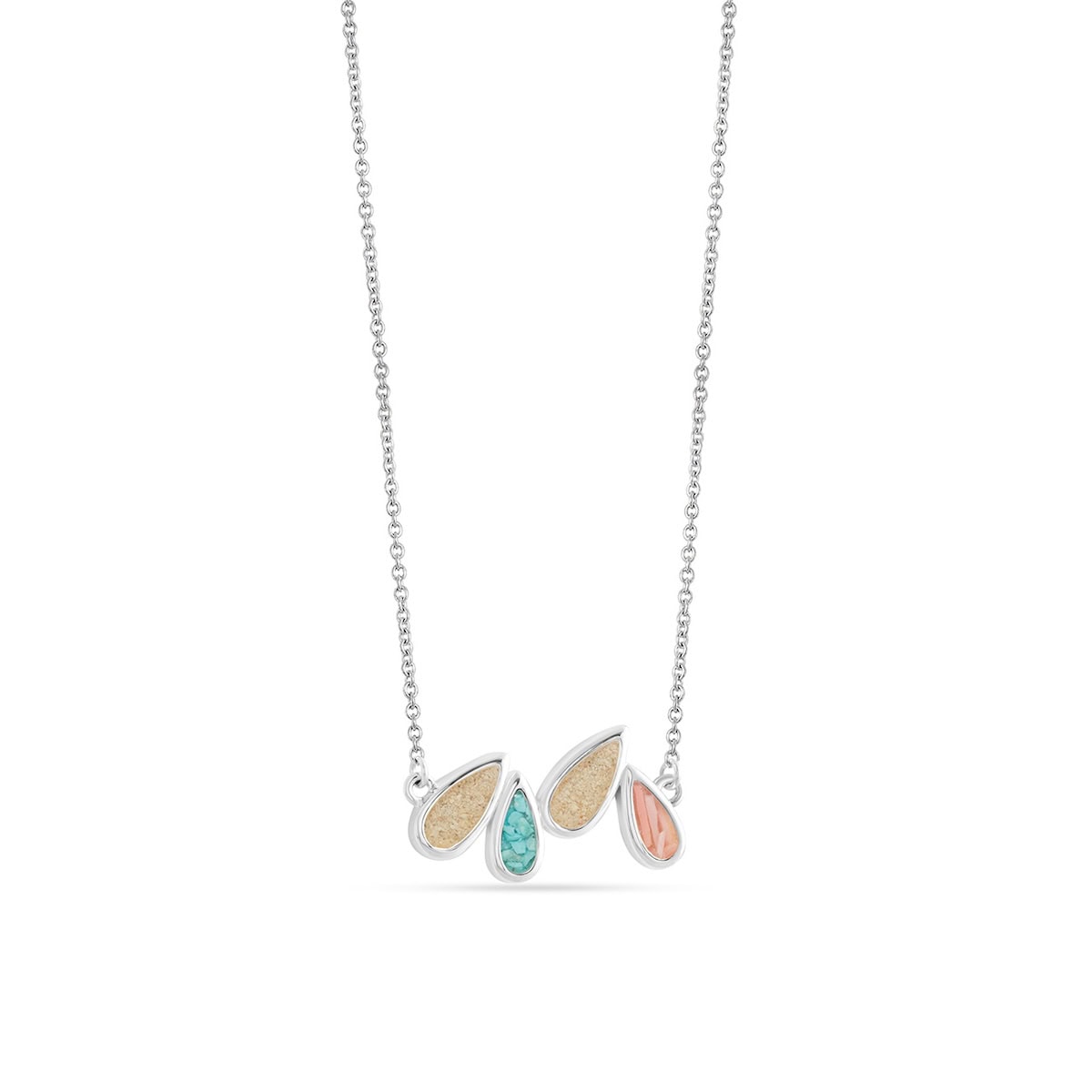 Necklace with 4 teardrops.