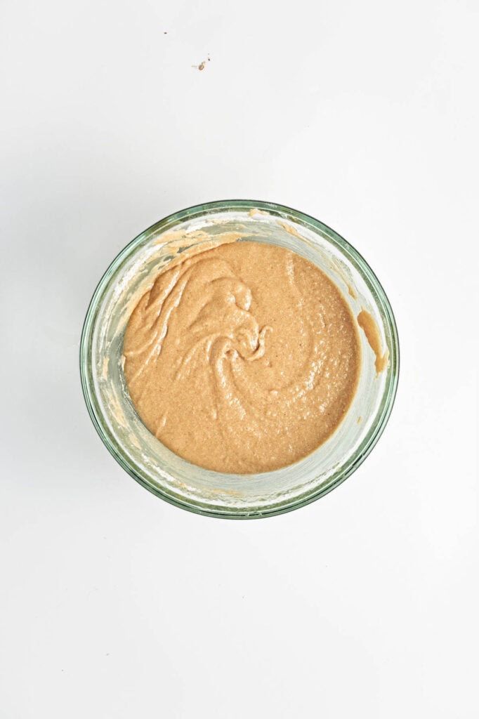 Batter in a glass bowl.