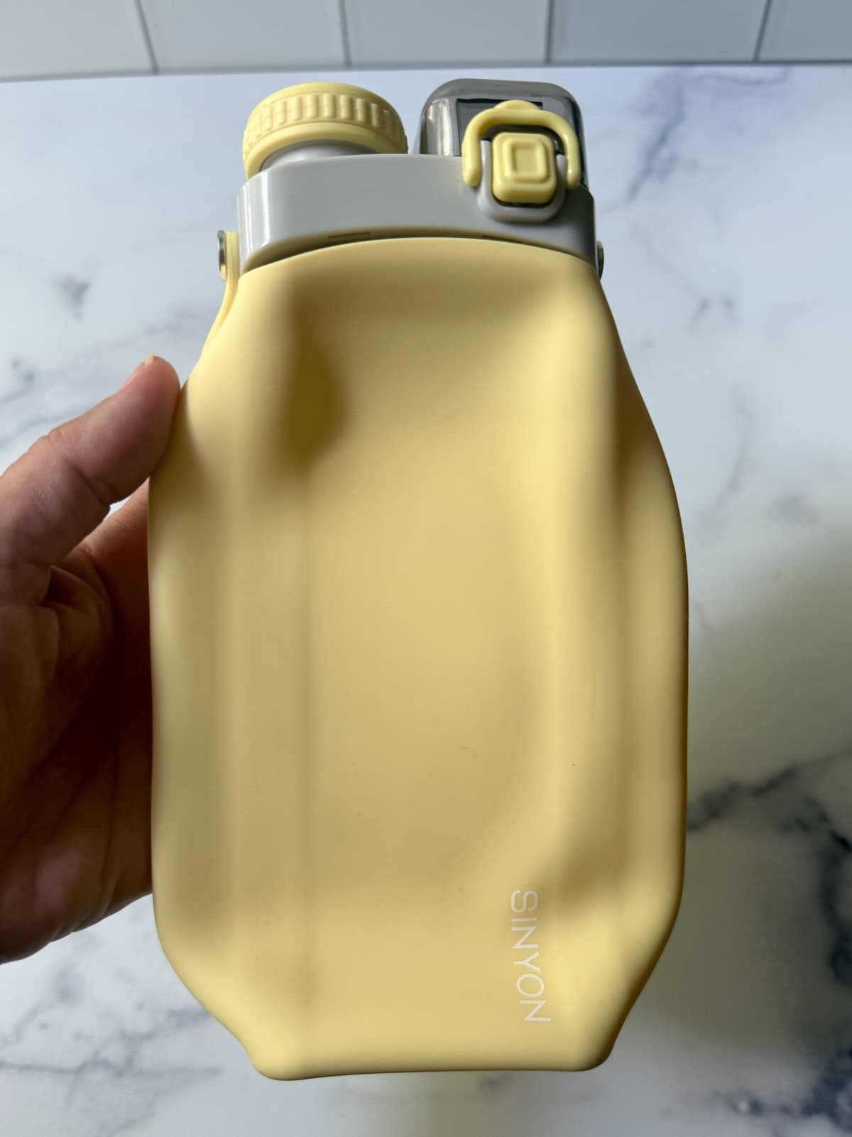 Water bottle unfolded.