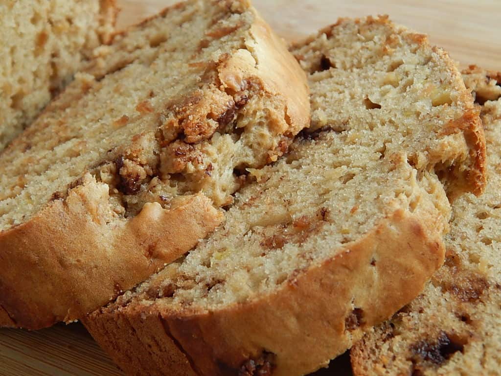 Peanut butter bread slices.