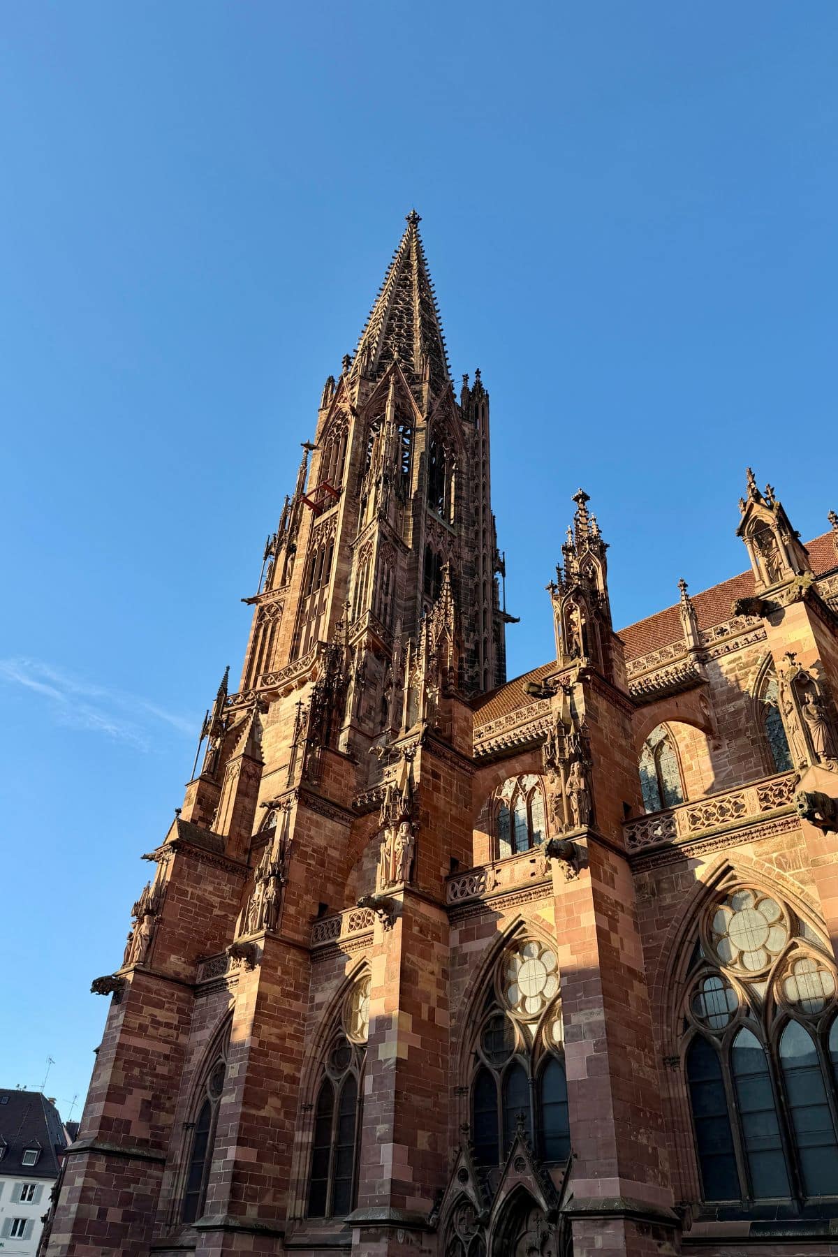 Historic cathedral against a blue sky.