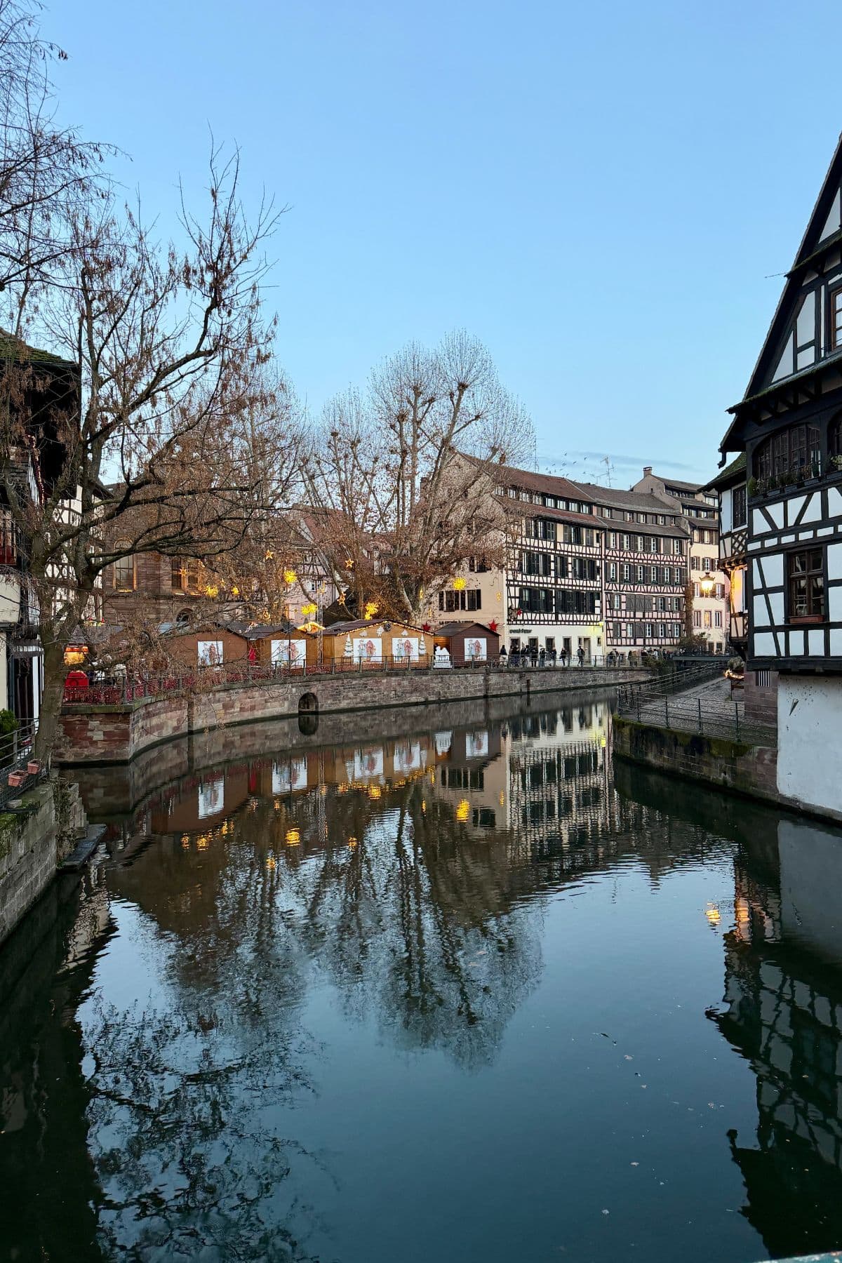Old buildings on a river in Germany.