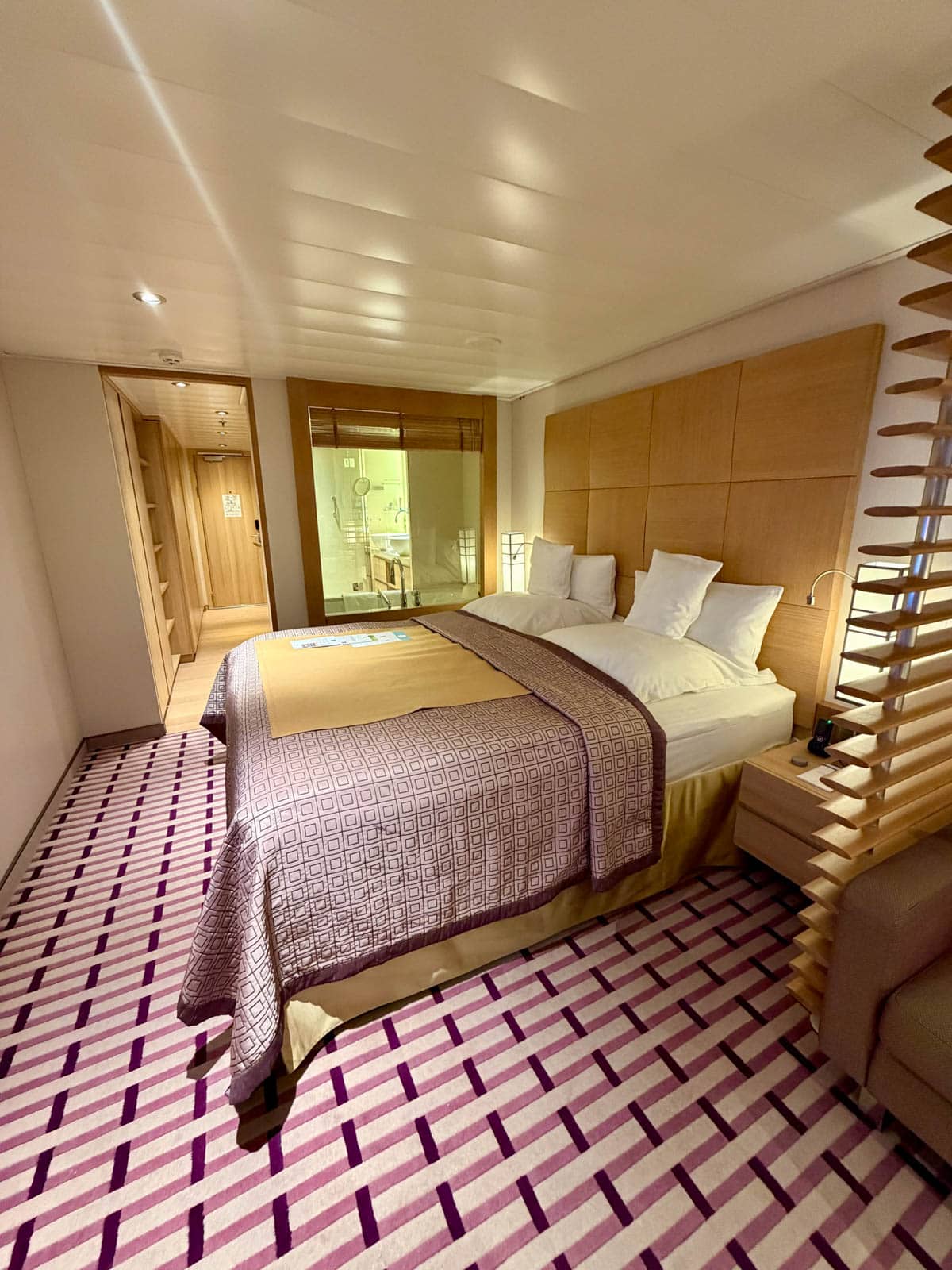 Bedroom on a cruise ship.