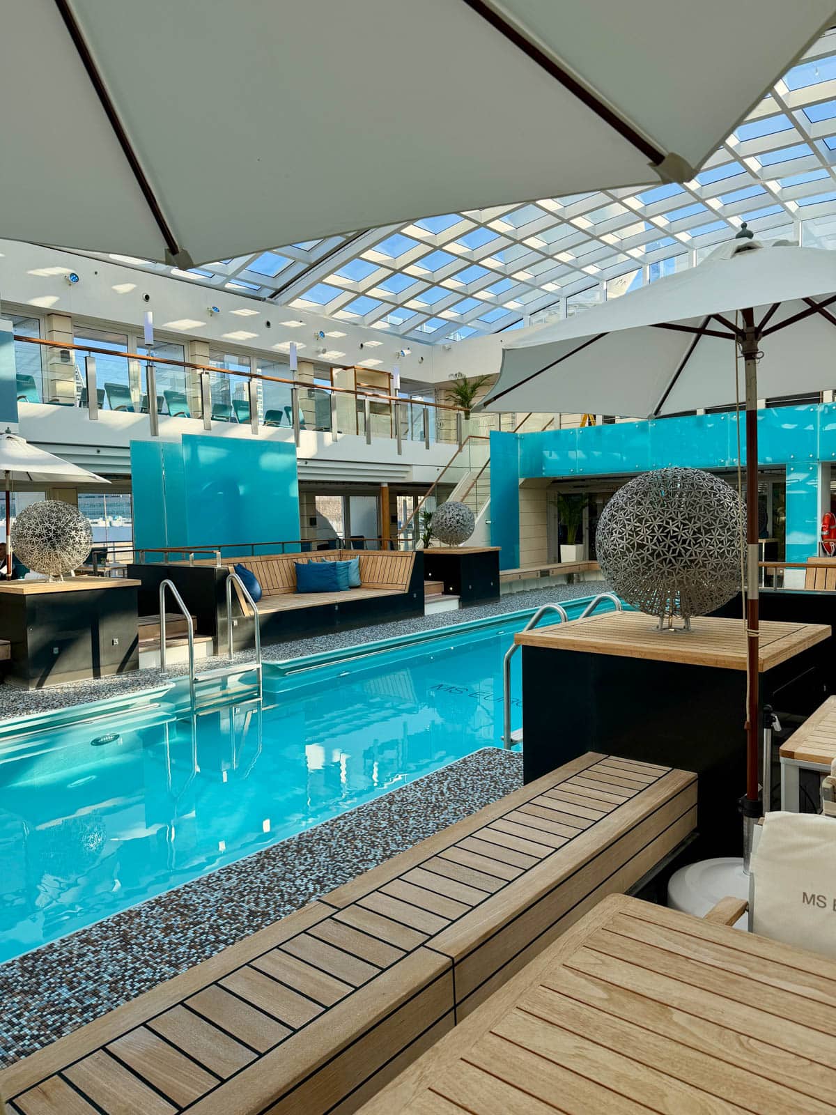 Swimming pool on a cruise ship.