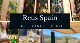 Collage of photos of things to do in Reus Spain.