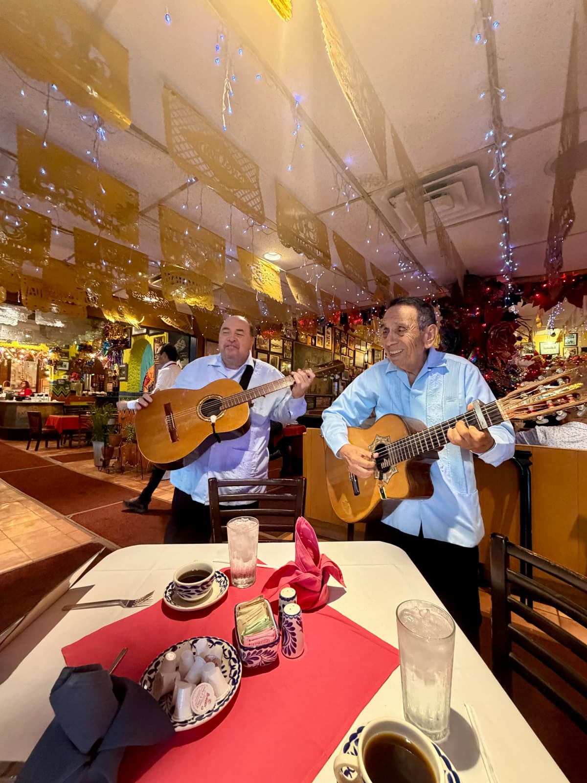 Singers at restaurant.
