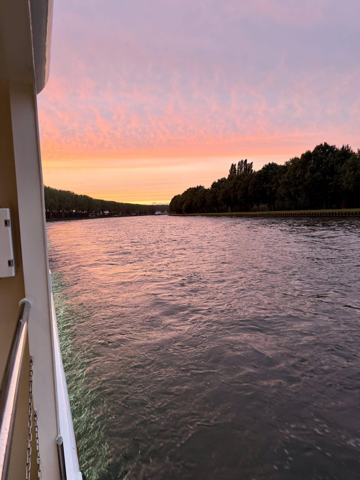 Sunset from a river cruise ship.